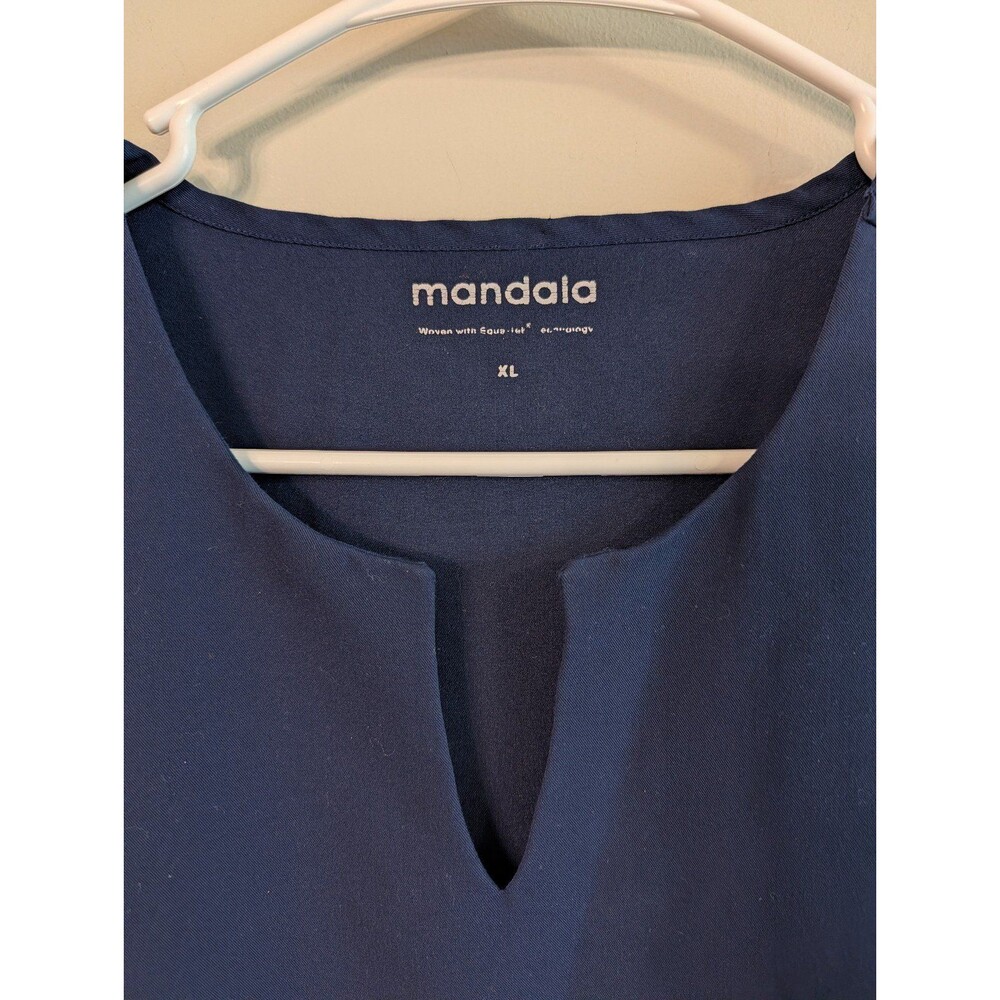 Mandala Scrub Top Navy XL